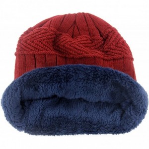 Skullies & Beanies Thick Warm Winter Beanie Hat Soft Stretch Slouchy Skully Knit Cap for Women - A-red - CG18HKIXLWC $26.17
