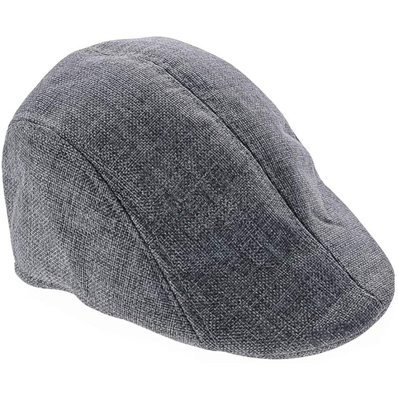 Newsboy Caps Men's Cotton Flat Ivy Gatsby Newsboy Driving Hat Cap - Gray - CE18L65GEZC $21.01
