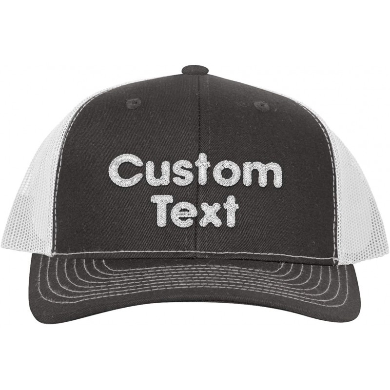 Baseball Caps Custom Embroidered C112 Trucker Hat - Your Text Here - Personalized Text - CP07 - Grey \ White - CV18TWS206O $4...