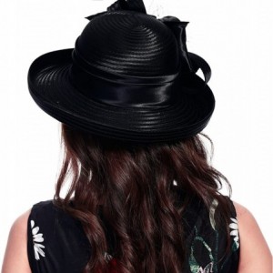 Bucket Hats Church Kentucky Derby Dress Hats for Women - Sd710-black - C318CU9SMUA $82.23