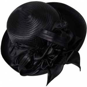Bucket Hats Church Kentucky Derby Dress Hats for Women - Sd710-black - C318CU9SMUA $70.08