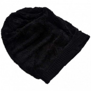 Skullies & Beanies 2-Pieces Winter Beanie Hat Scarf Set Warm Knit Hat Thick Fleece Lined Winter Hat & Scarf for Men Women - N...
