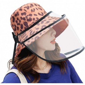 Bucket Hats Women Reversible Bucket Hat Outdoor Fisherman Hats Packable Sun Cap - Leopard Orange - CX198E2C5XL $30.13