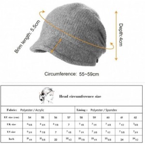 Newsboy Caps Wool Knitted Visor Beanie Winter Hat for Women Newsboy Cap Warm Soft Lined - 99139_brown - CC18LDSXNLN $29.38