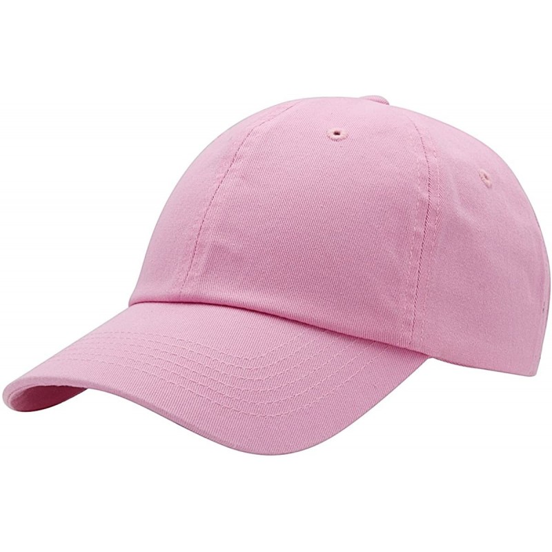 Baseball Caps Baseball Cap Men Women-Cotton Dad Hat Plain - Pink - CL12MZIP8TY $17.43