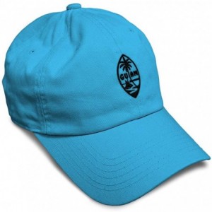 Baseball Caps Custom Soft Baseball Cap Seal of Guam Embroidery Cotton Dad Hats for Men & Women - Aqua - C118TLIE8K9 $27.01