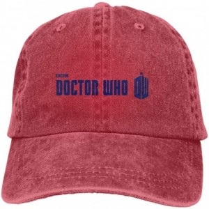 Baseball Caps Men&Womans Doctor Who Fantastic Tardis Design Flat Baseball Caps Adjustable Unisex - Red - C418YNH3MHL $19.14