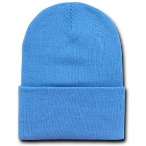Skullies & Beanies 12 Inch Long Cuffed Knit Beanie Ski Cap (One Size- Sky Blue) - CB110DKZC75 $18.11