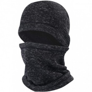 Skullies & Beanies Balaclave Fleece Windproof Ski Mask Face Mask Tactical Hood Neck Warmer - Knitting-heather Black - CA18LR5...
