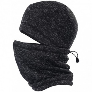 Skullies & Beanies Balaclave Fleece Windproof Ski Mask Face Mask Tactical Hood Neck Warmer - Knitting-heather Black - CA18LR5...