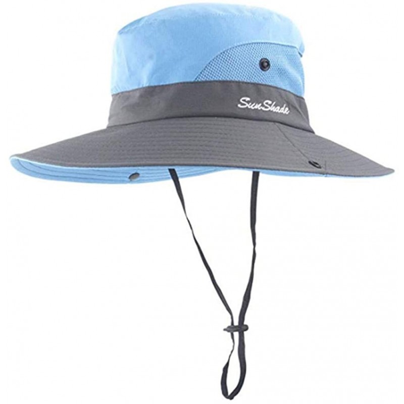 Safari Sun Hat Wide Brim Hat with Ponytail Hole Packable UPF 50+ for ...
