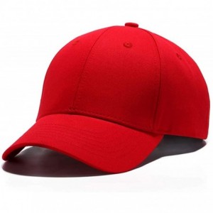 Baseball Caps Leisure Outdoor Top Level Baseball Cap Men Women - Classic Adjustable Plain Hat - Red - C318X6AH503 $21.37