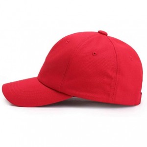 Baseball Caps Leisure Outdoor Top Level Baseball Cap Men Women - Classic Adjustable Plain Hat - Red - C318X6AH503 $17.53