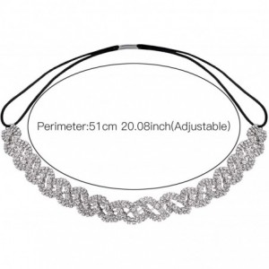 Headbands Pave Crystal Pattern Stretch Bridal Bridesmaid Hair Headband - C811U4EB8TB $19.03