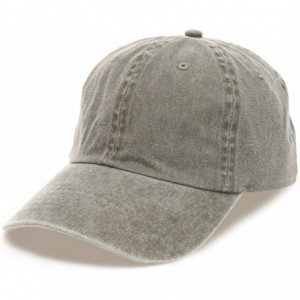 Baseball Caps Low Profile Vintage Washed Pigment Dyed 100% Cotton Adjustable Baseball Cap - Olive - CJ180ZW7N2T $19.63
