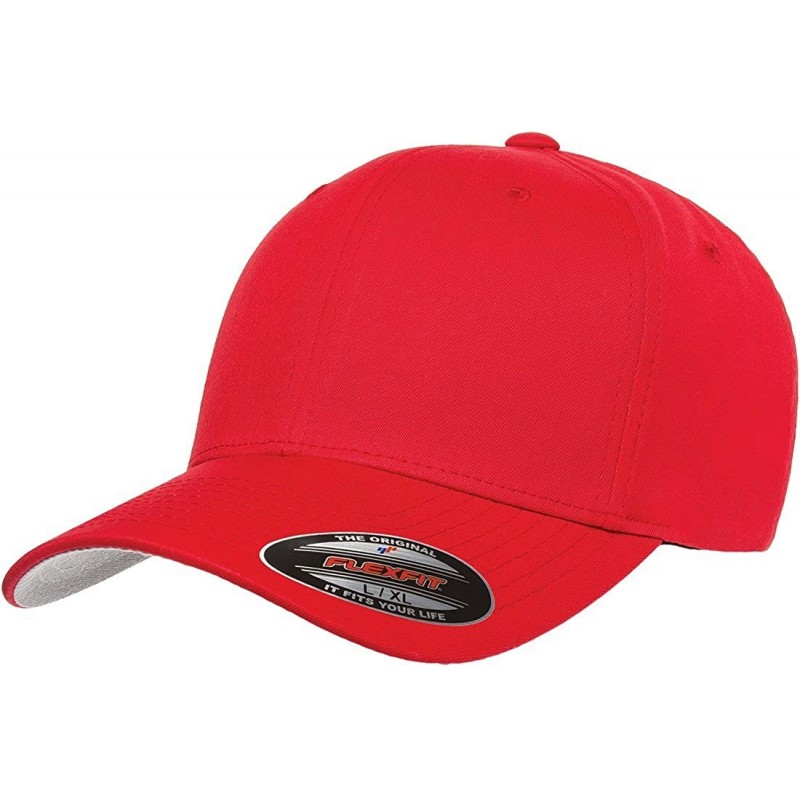 Baseball Caps Premium Original V-Cotton Twill Fitted Hat 5001 Red - CY12F772SXJ $18.22
