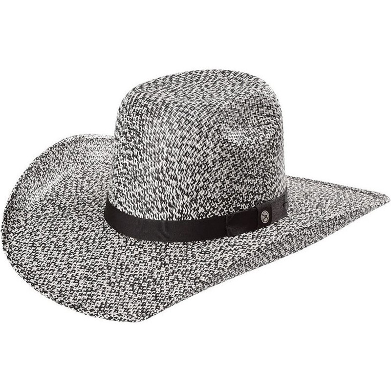 Cowboy Hats Hooey Collection Del Rio K Straw Cowboy Hat - Black/White - C41899UIX0K $92.30