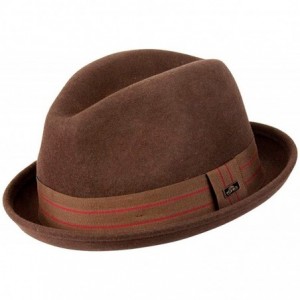 Fedoras Conner Hats Unisex Merlo Kicker Wool Fedora Hat- Brown- XL - CD11E8FILT7 $89.44