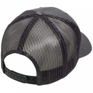 Baseball Caps Yupoong 6606 Curved Bill Trucker Mesh Snapback Hat with NoSweat Hat Liner - Charcoal/Black - C518O93UTUE $24.05