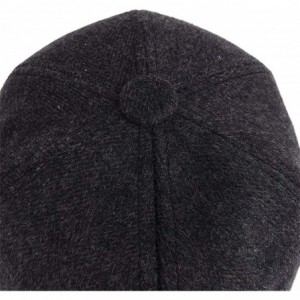 Skullies & Beanies Mens Winter Wool Woolen Tweed Peaked Earflap Baseball Cap - A Grey - C018M73COXN $25.26