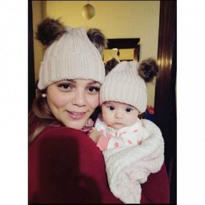 Skullies & Beanies 2PCS Mother&Baby Hat Parent-Child Hat Family Matching Cap Winter Warmer Knit Wool Beanie Ski Cap - 01w Red...