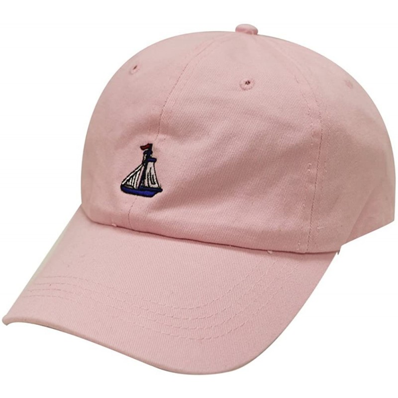 Baseball Caps Boat Small Embroidered Cotton Baseball Cap - Pink - CQ12H0G3NUR $22.89