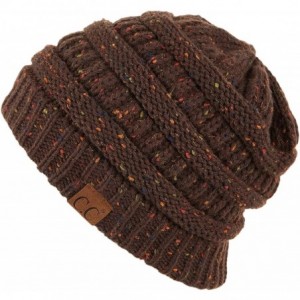 Skullies & Beanies Exclusives Unisex Ribbed Confetti Knit Beanie (HAT-33) - Brown - C6189KS8KCK $28.08
