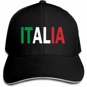 Baseball Caps Italia Outdoor Snapback Sandwich Duck Tongue Cap Adjustable Baseball Hat Plain Cap for Men Women - Black - CH18...