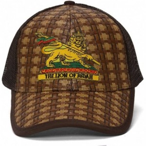 Baseball Caps Straw Adjustable Trucker Hat w/Patch (Various Fun Styles) - Lion of Judah - CK1227DJ5GT $29.35