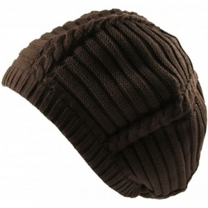 Skullies & Beanies 100% Cotton Classic Rasta Slouchy Ribbed Beanie Hats - Brown - C412IS13SLR $42.30