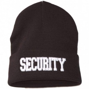 Skullies & Beanies Security Knit Beanie Cuff Cap- Black - CL11BDBFB9H $25.02