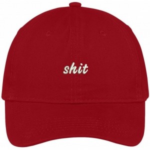 Baseball Caps Shit Embroidered Adjustable Cotton Cap Dad Hat - Red - CK12JADJ7ST $34.28