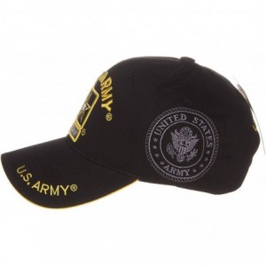 Baseball Caps Officially Licensed Embroidered US Military Baseball Cap Hat - Us Army Text & Star Black - C21887L07L9 $41.83