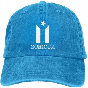 Baseball Caps Men Women Adjustable Vintage Jeans Baseball Cap Puerto Rico Resiste Boricua Flag Dad Hat - Blue - CE18KQN8DEK $...
