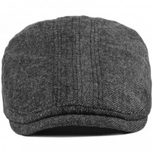 Newsboy Caps 2 Pack Men's Cotton Flat Cap Ivy Gatsby Newsboy Hunting Hat - Black/Dark Grey - C318HAQ90C8 $29.31
