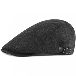 Newsboy Caps 2 Pack Men's Cotton Flat Cap Ivy Gatsby Newsboy Hunting Hat - Black/Dark Grey - C318HAQ90C8 $29.31