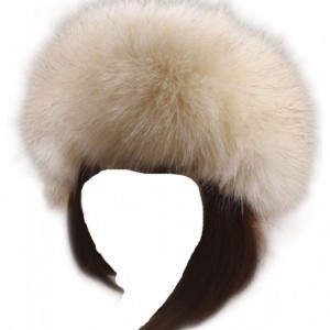 Cold Weather Headbands Women's Faux Fur Headband Soft Winter Cossack Russion Style Hat Cap - Beige&brown - C418L8KRKDU $25.60