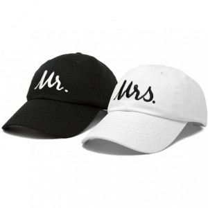 Baseball Caps Mr. and Mrs. Baseball Cap Bride Groom Matching Hats Couples Set - Black/White - CG18RO36TQH $35.17