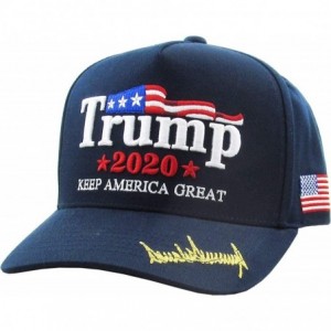 Baseball Caps Make America Great Again Our President Donald Trump Slogan with USA Flag Cap Adjustable Baseball Hat Red - CR18...
