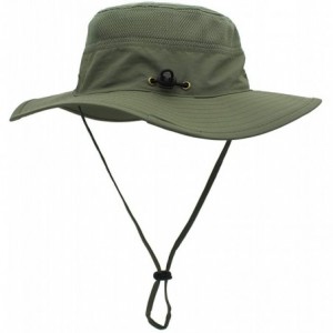 Bucket Hats Wide Brim Sun Hat Mesh Bucket Hat Lightweight Bonnie Hat Perfect for Outdoor Activities - Grass Green - C118E85MM...