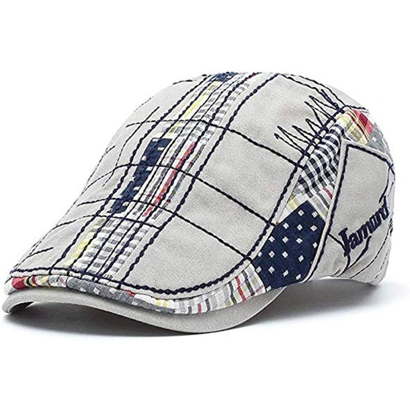 Newsboy Caps Men Beret Hat Cotton Buckle Adjustable Newsboy Hats Cabbie Gatsby Cap - Hat-t3-grey - CO18Q9A7476 $24.95