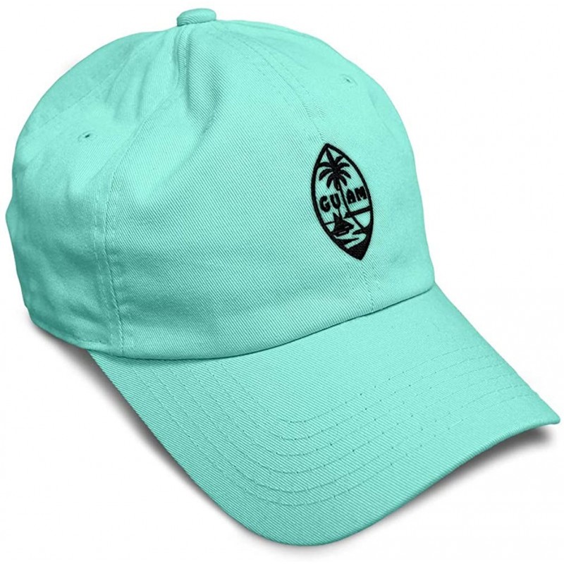Baseball Caps Custom Soft Baseball Cap Seal of Guam Embroidery Cotton Dad Hats for Men & Women - Mint - CU18THEYARE $27.23