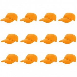 Baseball Caps Baseball Caps 100% Cotton Plain Blank Adjustable Size Wholesale LOT 12 Pack - Gold - C11824SAKG0 $60.65