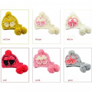 Skullies & Beanies Winter Korean Butterflies Lady Knitting Wool Hats Ear Protectors Warm Knitted Wnter Caps(N64) - Grey - C21...