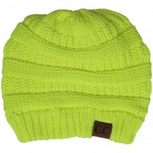 Skullies & Beanies Women's Thick Soft Knit Beanie Cap Hat - Bright Yellow - C311N5DD7ND $19.94