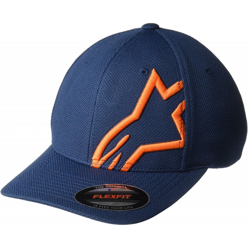 Baseball Caps Men's Corp Shift Mock Mesh Hat - Blue/Orange - CV18OQI8AZW $50.60