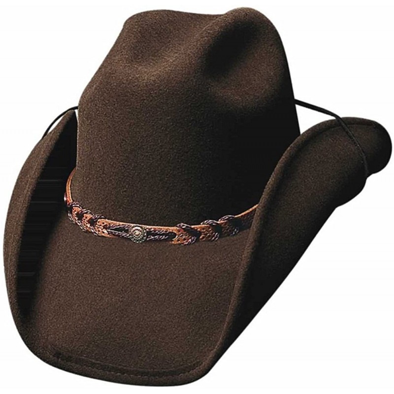 Cowboy Hats Montana Classic Western Felt Hat with Leather Hatband 0323BR - Brown - CA116PAXKUH $99.02