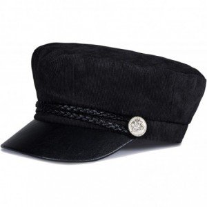 Newsboy Caps Women Newsboy Hat Cap for Ladies Visor Beret Hat - 1a41-corduroy-black - CS18HZM6WO0 $23.10