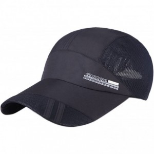 Bucket Hats Unisex Mesh Brim Tennis Cap Outside Sunscreen Quick Dry Adjustable Baseball Hat - C-black - CQ17YZNZZQW $27.17