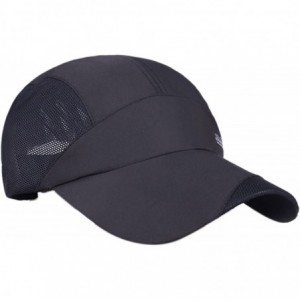Bucket Hats Unisex Mesh Brim Tennis Cap Outside Sunscreen Quick Dry Adjustable Baseball Hat - C-black - CQ17YZNZZQW $31.41